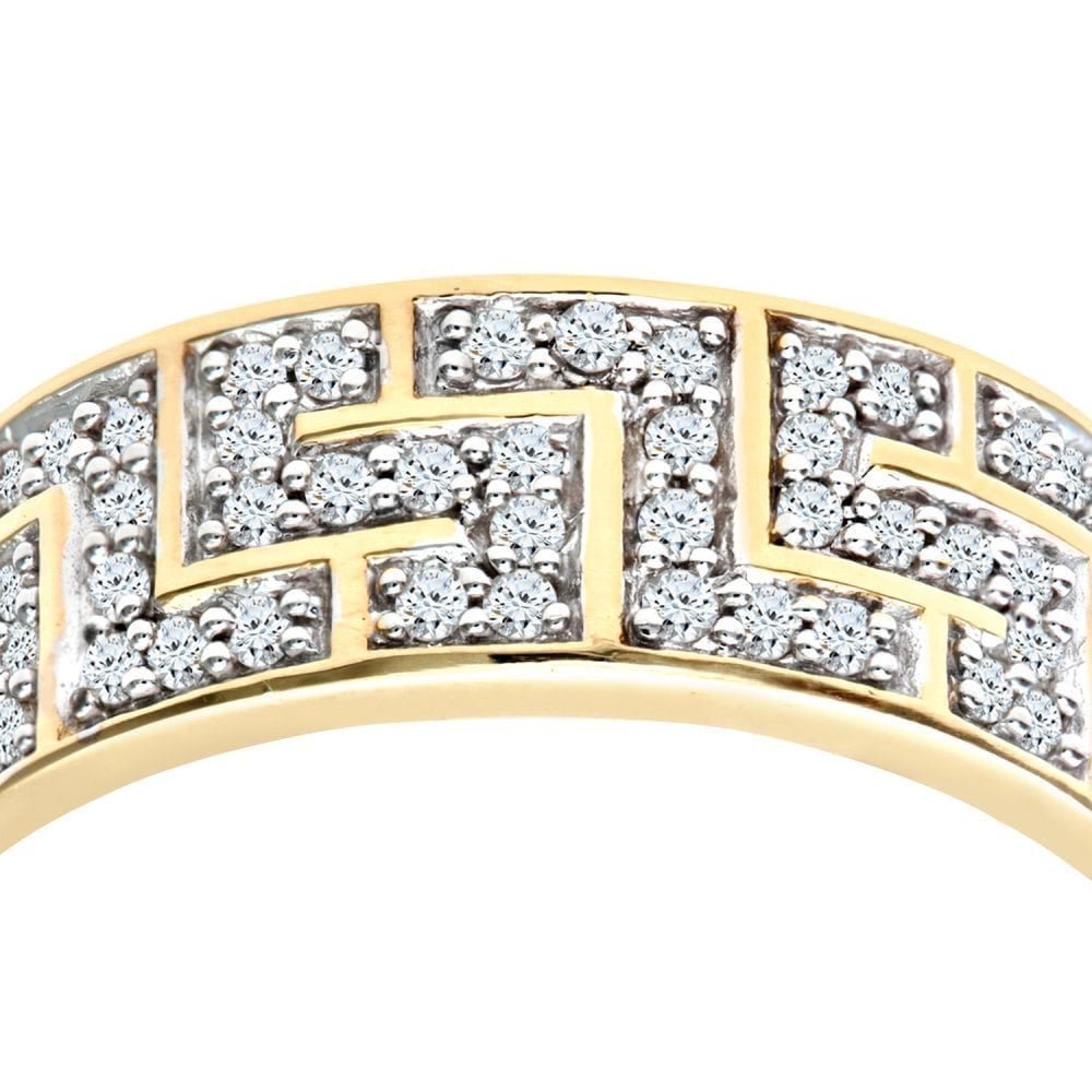 9ct Gold 1 Carat Natural Diamond Puzzle Mens Ring