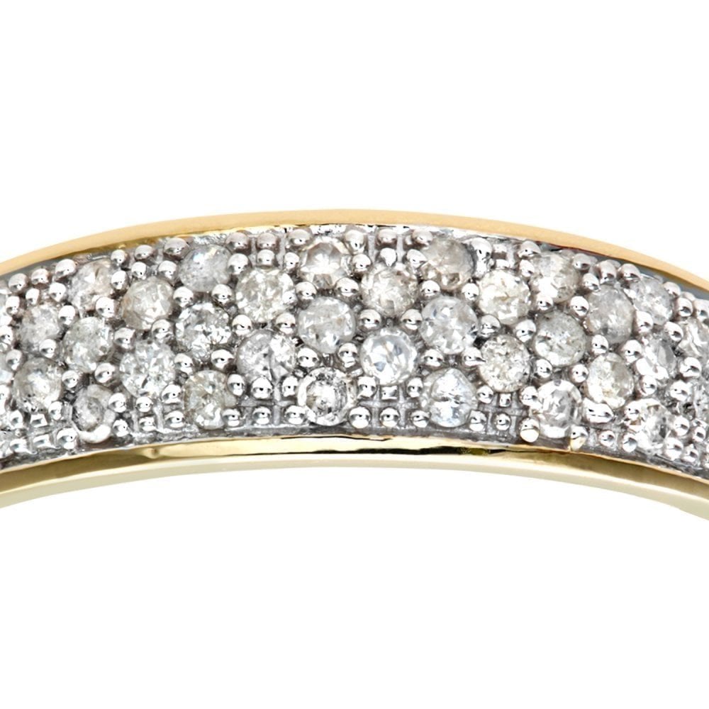 9ct Gold 0.25 Carat Natural Diamond Cluster Eternity Ring