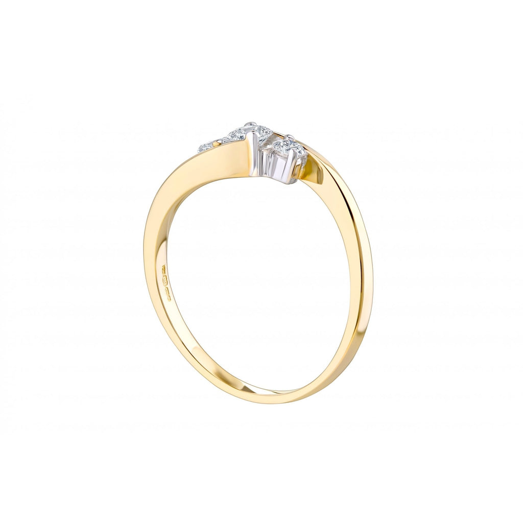 9ct Yellow Gold 0.33ct Diamond Trilogy Ring