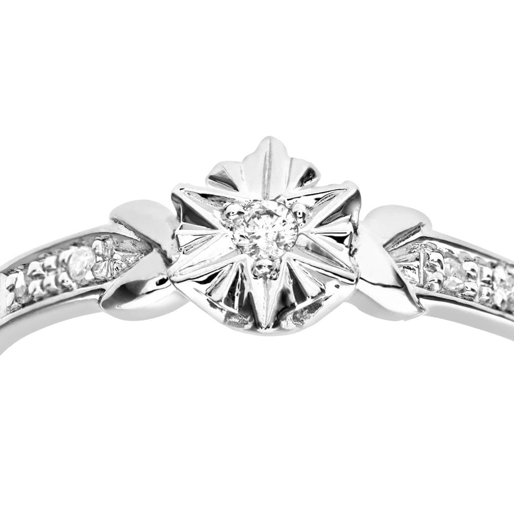 9ct White Gold Natural Diamond Classic Engagement Ring