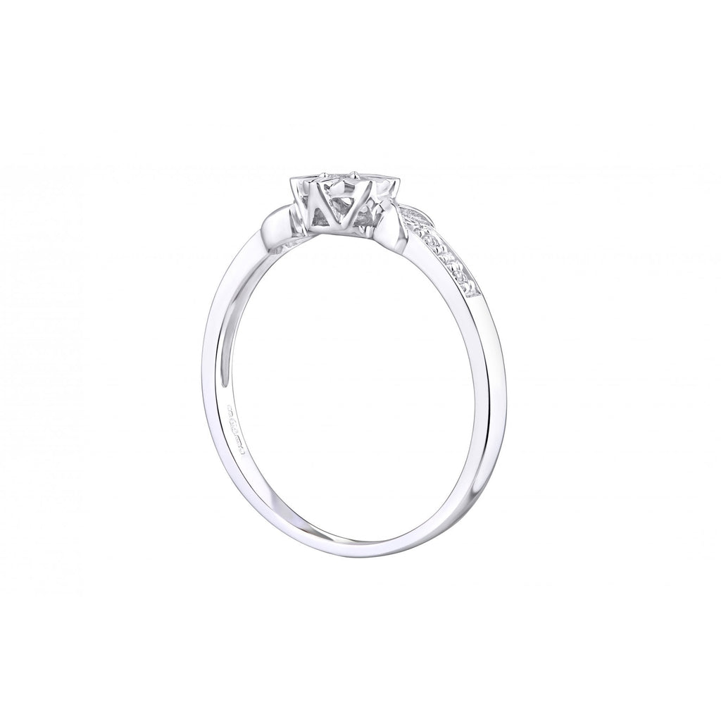 9ct White Gold Natural Diamond Classic Engagement Ring