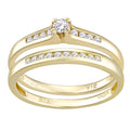 9ct Gold 0.25 Carat Natural Diamond Bridal Ring Set