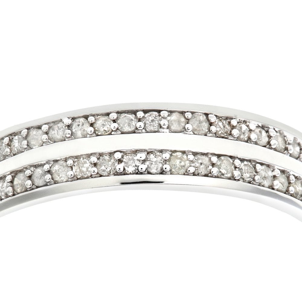 9ct White Gold 0.25 Carat Natural Diamond Wedding Band Ring