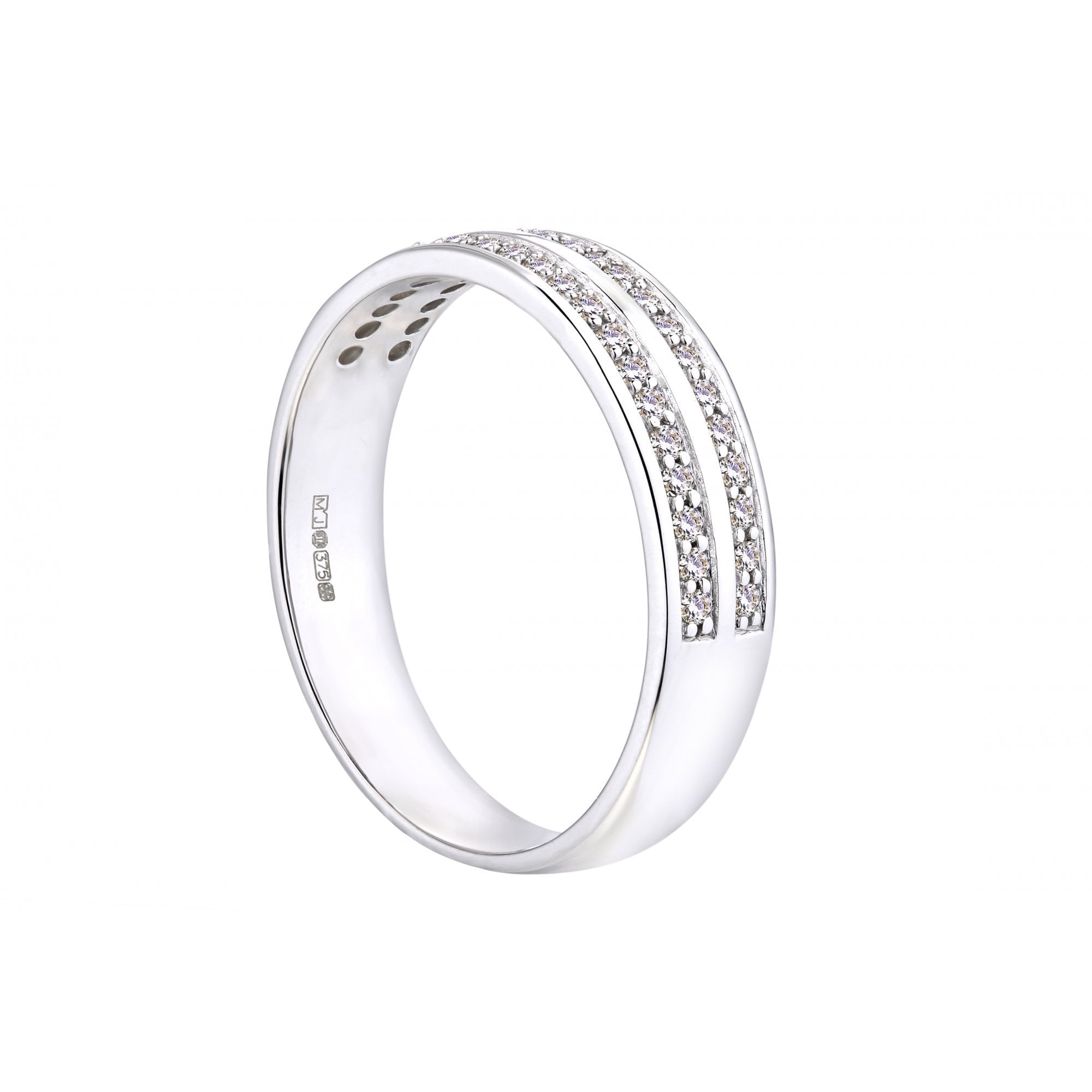 9ct White Gold 0.25 Carat Natural Diamond Wedding Band Ring