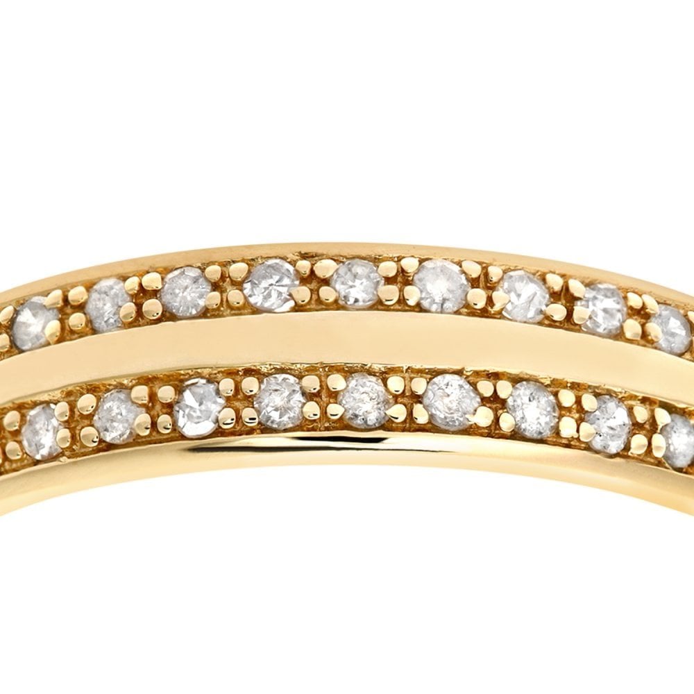 9ct Gold 0.20 Carat Natural Diamond Wedding Band Ring