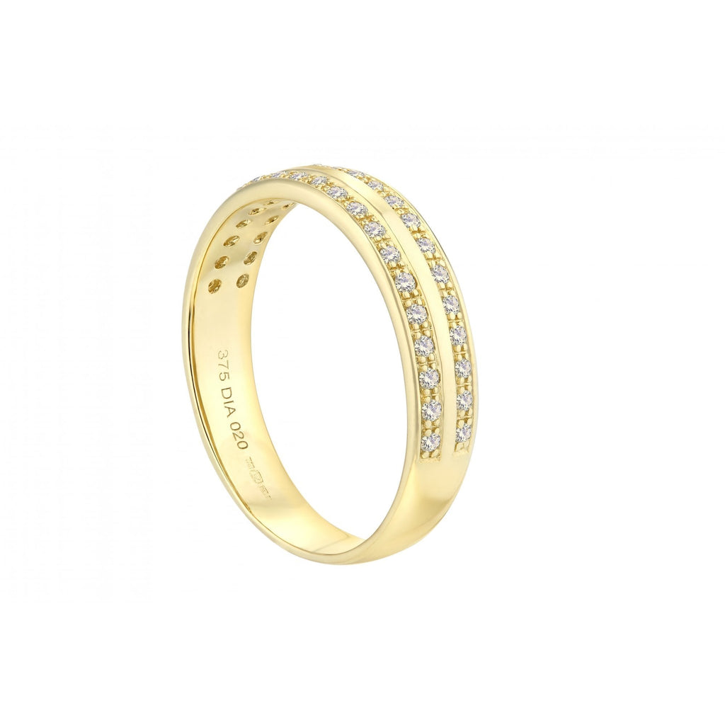 9ct Gold 0.20 Carat Natural Diamond Wedding Band Ring