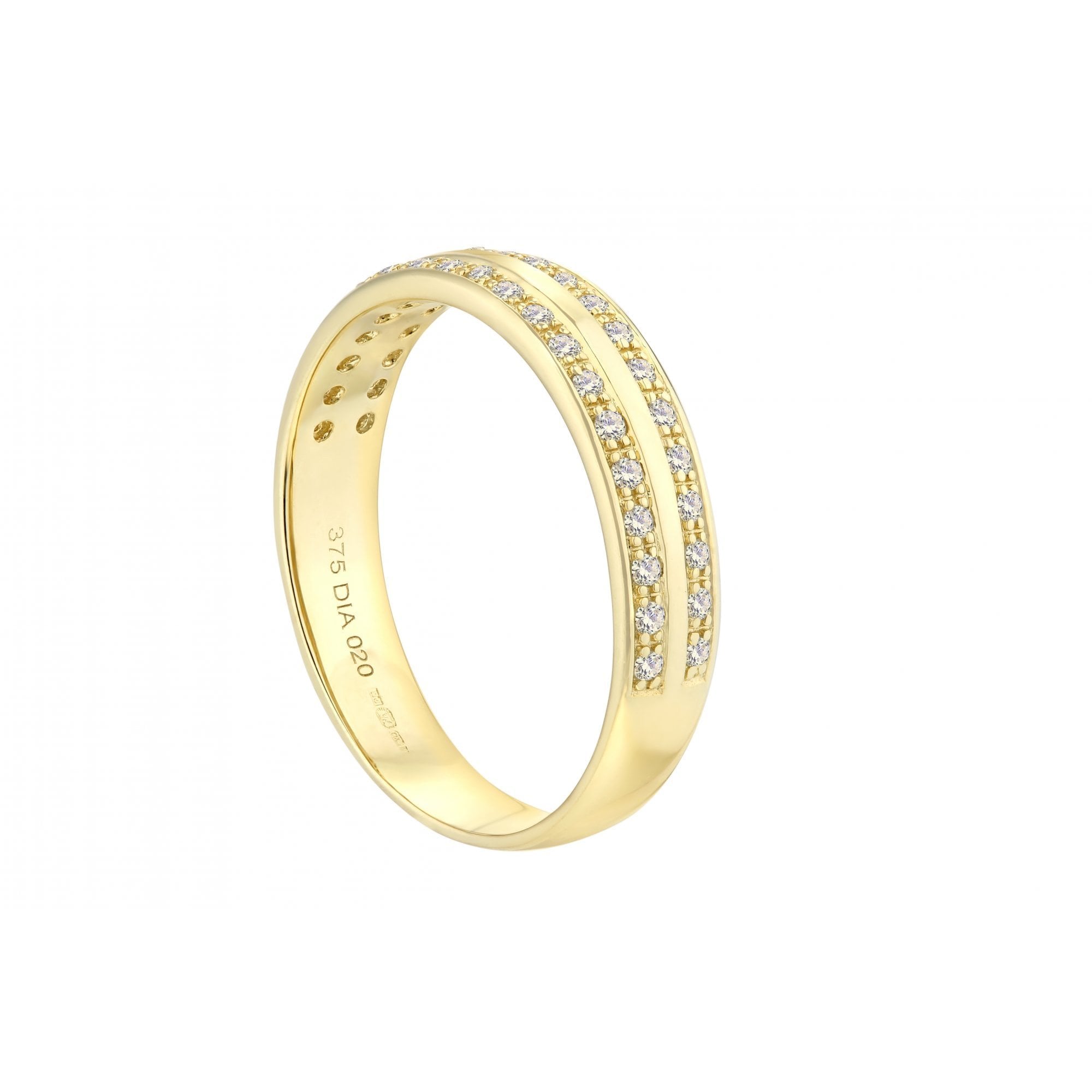 9ct Gold 0.20 Carat Natural Diamond Wedding Band Ring