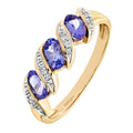 Diamond and Tanzanite Eternity Ring 9ct Yellow Gold | Prime Jewellery