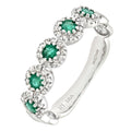 9ct White Gold 0.26ct Round Emerald  and 0.20ct  Diamond Eternity Ring