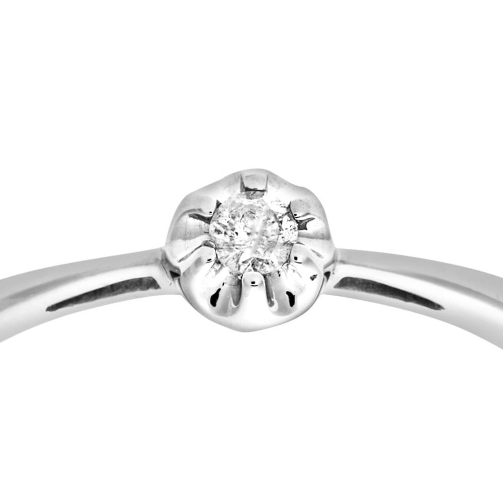 9ct White Gold Natural Diamond Solitaire Engagement Ring