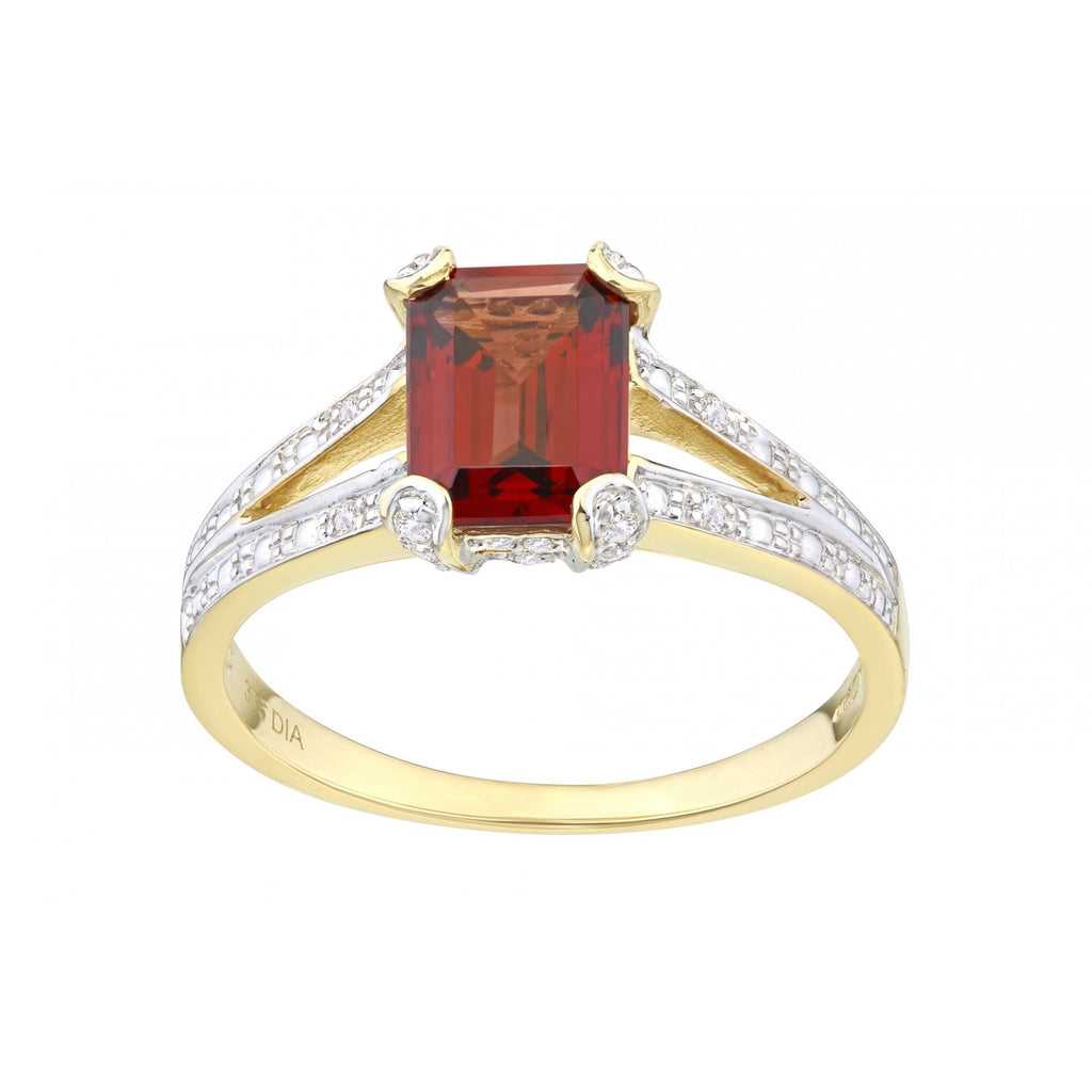 Garnet and Diamond - detail view | Prime Jewellery
