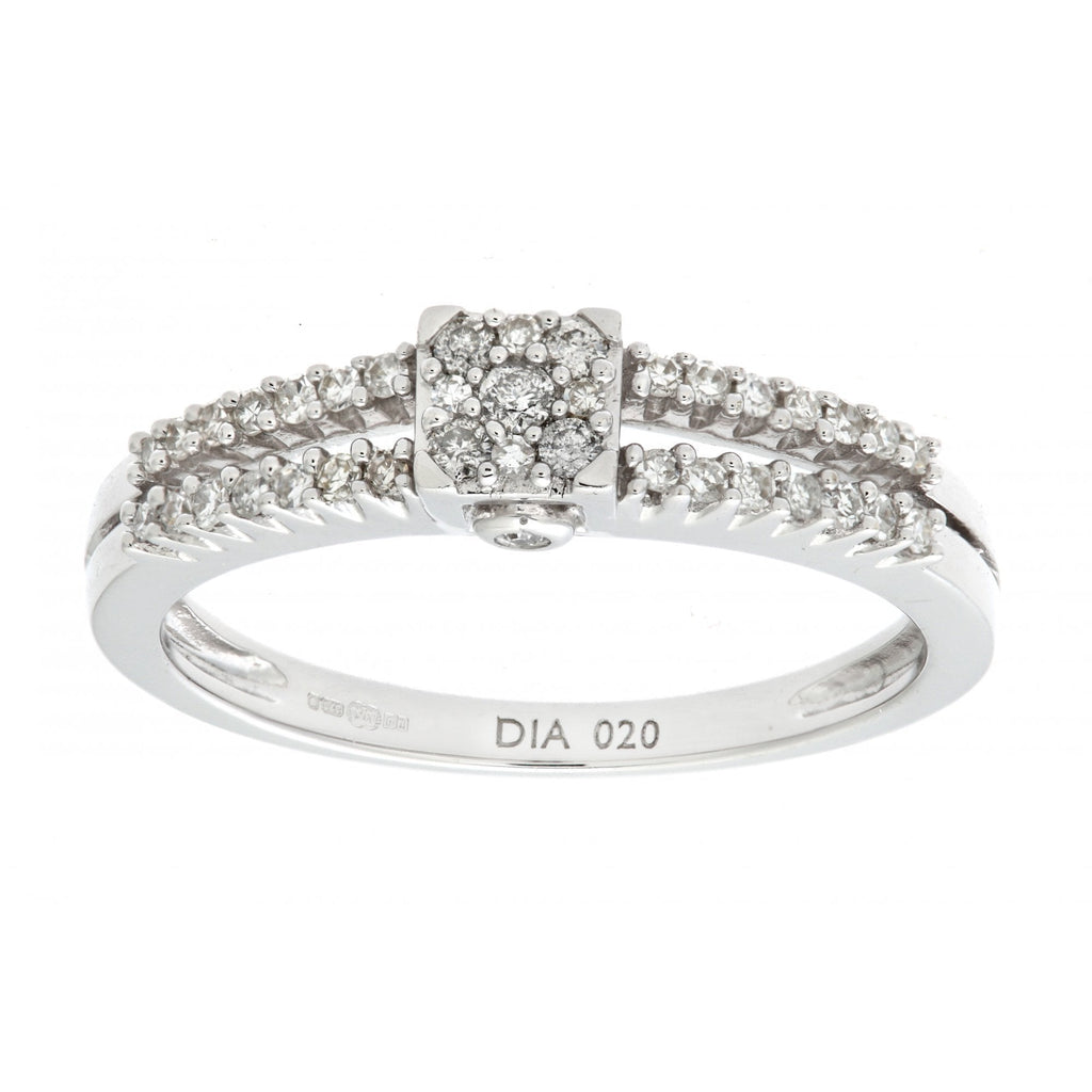 Diamond Halo Ring - detail view | Prime Jewellery