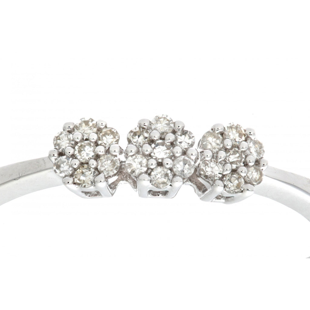 9ct White Gold 0.10 Carat Natural Diamond Trilogy Ring