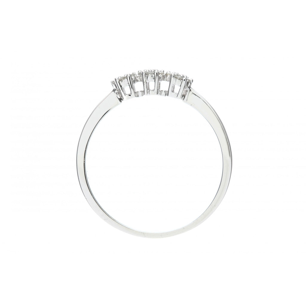 9ct White Gold 0.10 Carat Natural Diamond Trilogy Ring