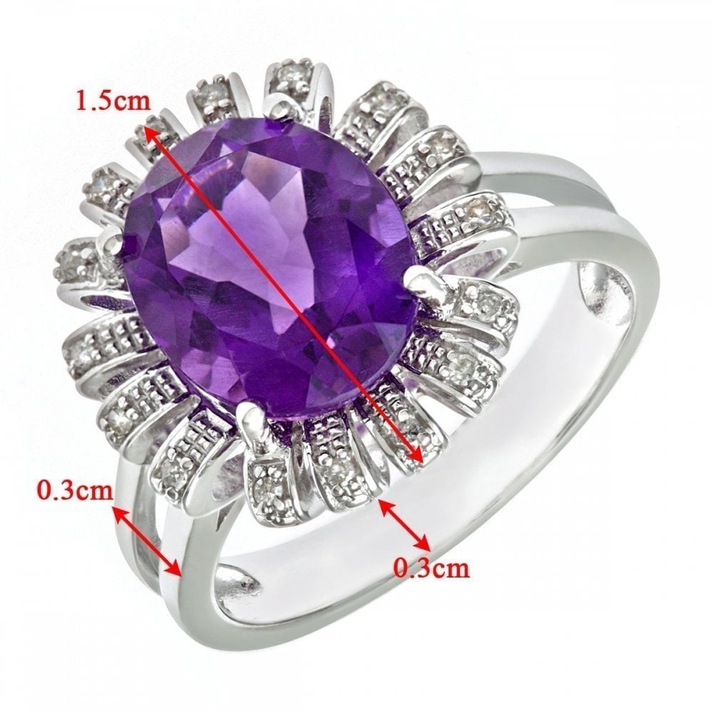 Amethyst and Diamond - detail view | Prime Jewellery