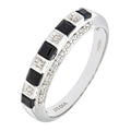 0.69 Ct Princess Natural Blue Sapphire and Diamond Half Eternity Ring in 9ct White Gold