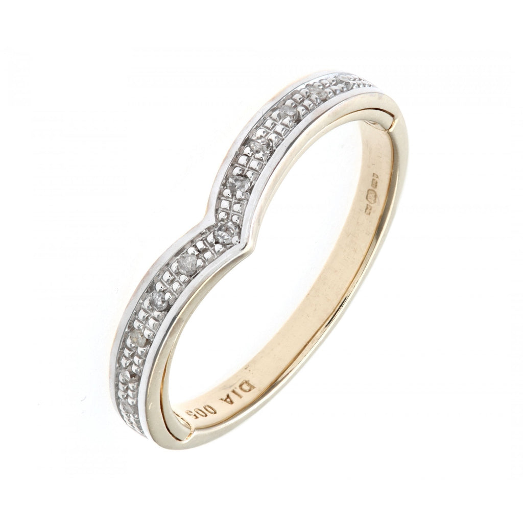 9ct Gold Natural Diamond I Love You Wishbone Ring with Hidden Message