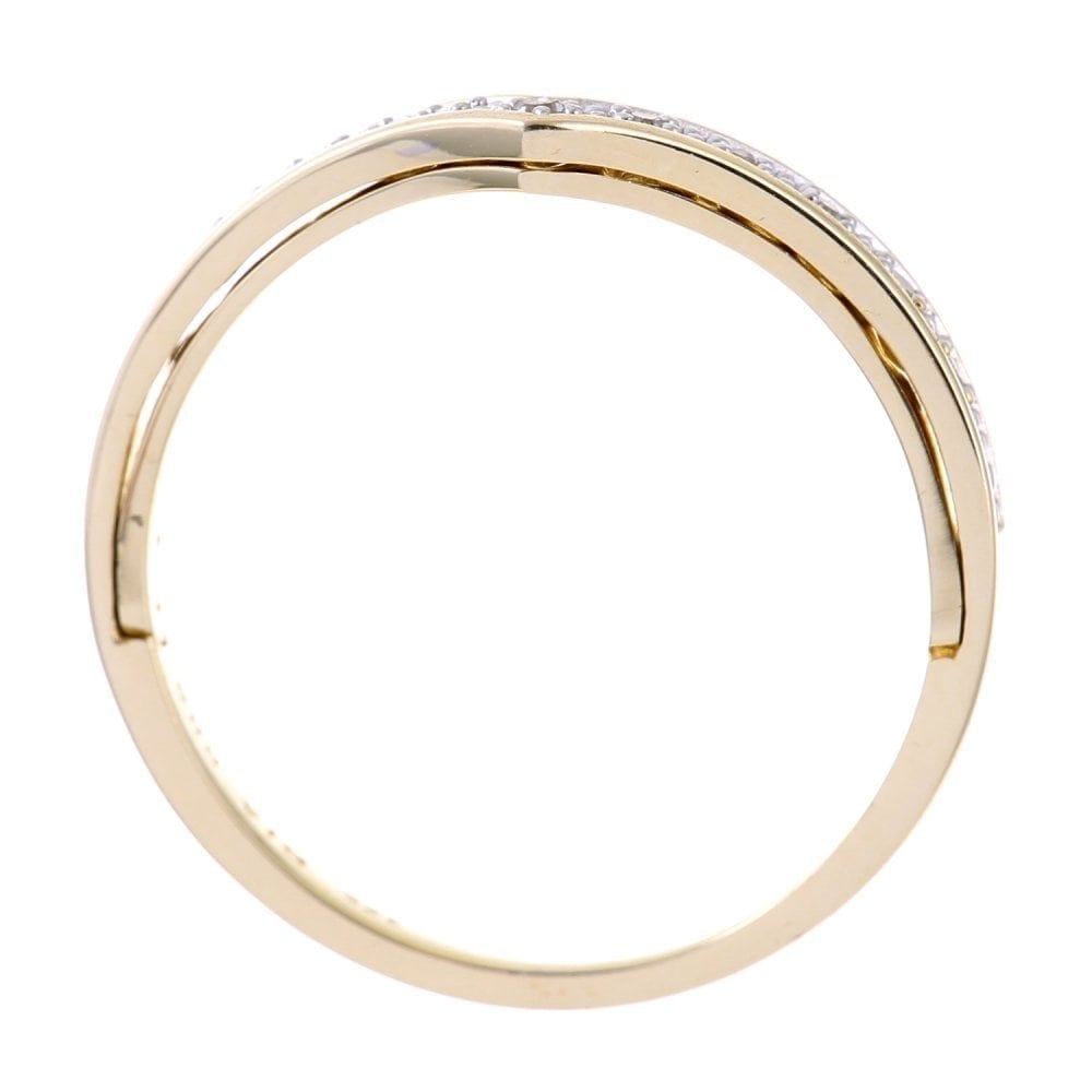 9ct Gold Natural Diamond I Love You Wishbone Ring with Hidden Message
