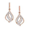 9ct Rose Gold Natural Diamond Teardrop Drop Earrings with Gold Push Back, I2-I3 H-I