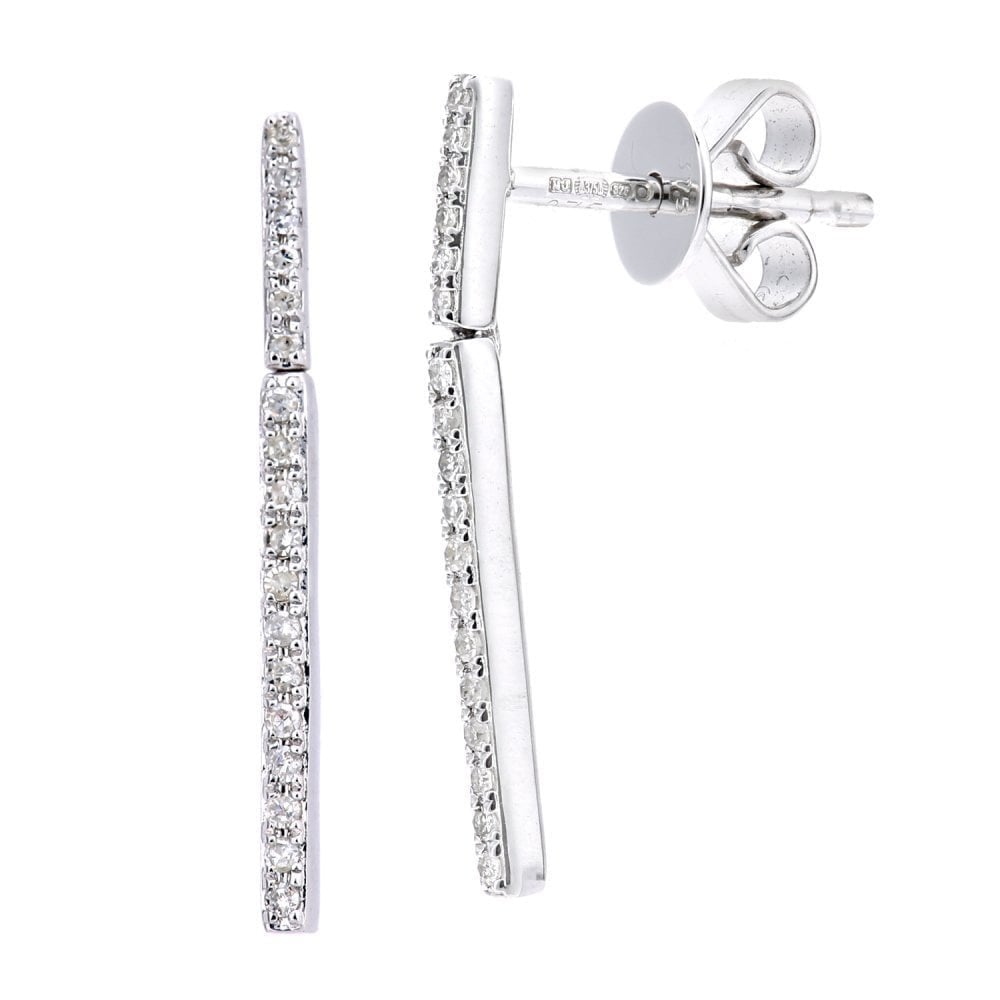 Diamond Drop Earrings - detail view | Prime Jewellery