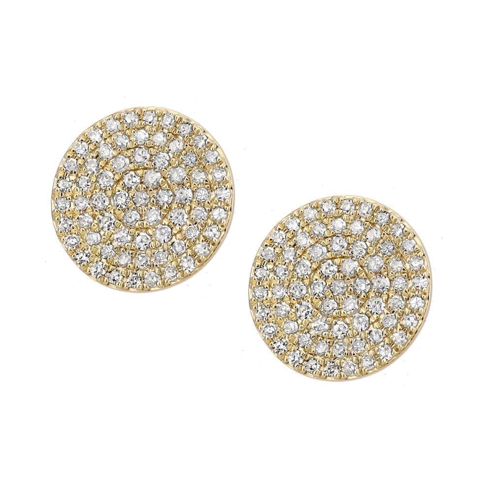 Diamond Cluster Stud Earrings 9ct Gold | Prime Jewellery