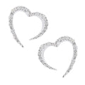 Diamond Heart Stud Earrings 9ct White Gold | Prime Jewellery