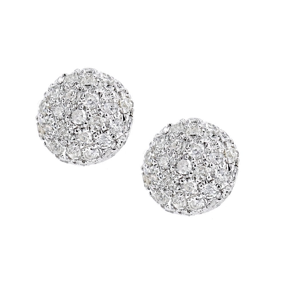 Diamond Cluster Stud Earrings 9ct White Gold | Prime Jewellery