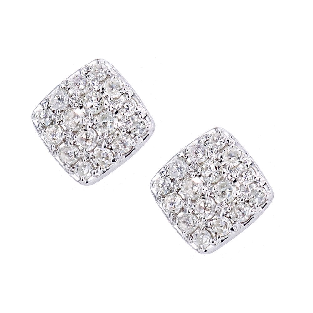 9ct White Gold 0.15 Carat Natural Diamond Halo Stud Earrings