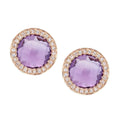 Amethyst Stud Earrings 9ct Rose Gold | Prime Jewellery
