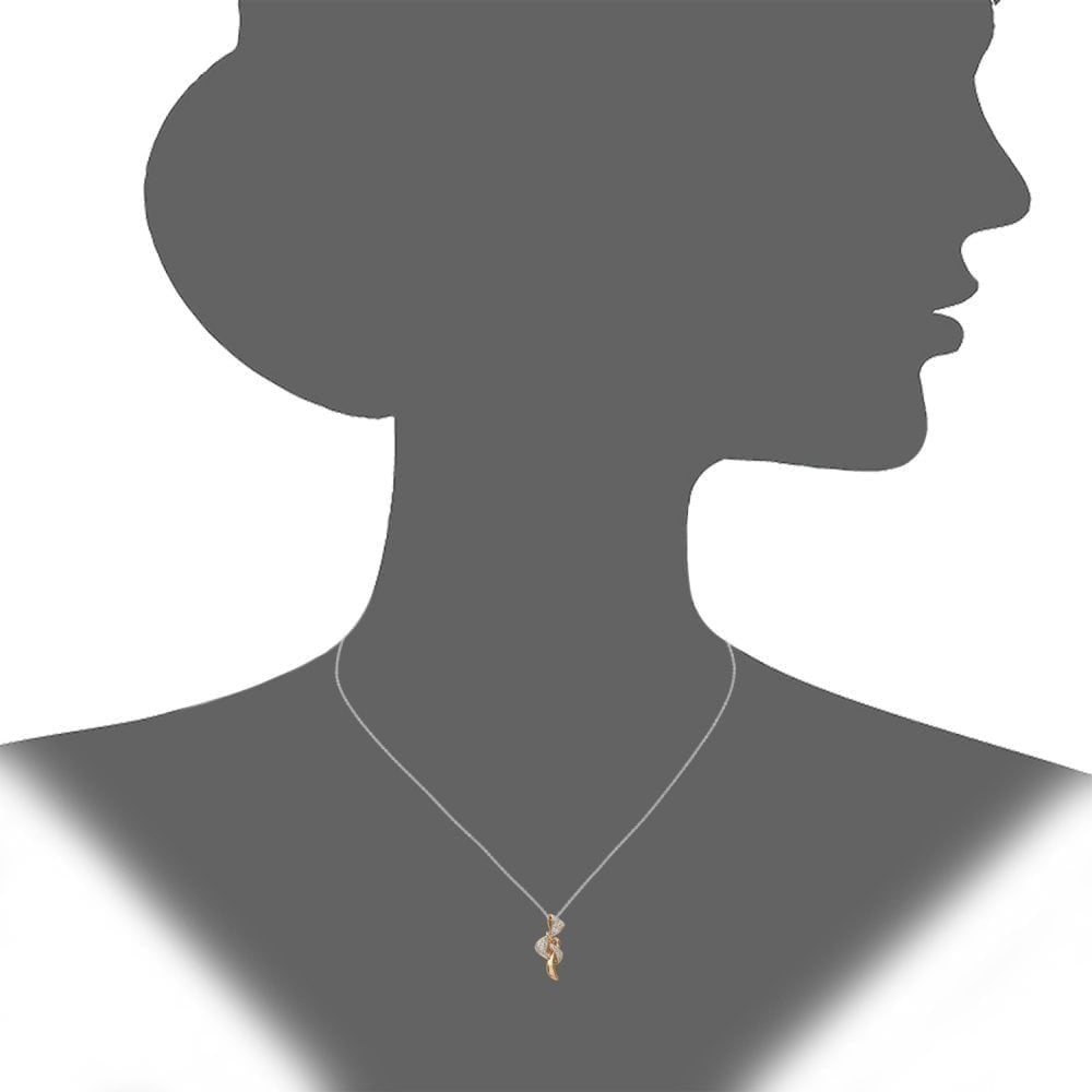 9ct Rose Gold 0.13 Carat Natural Diamond Knot Necklace