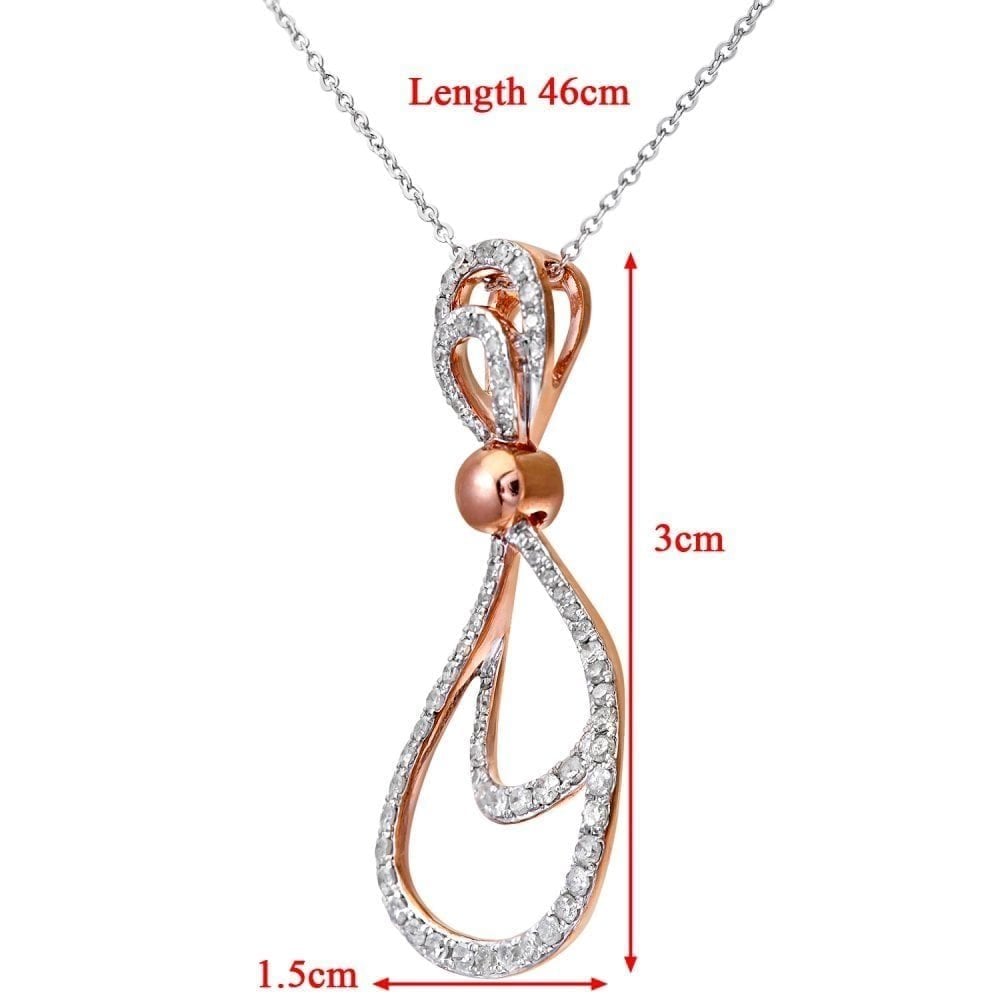 9ct Rose Gold 0.35 Carat Natural Diamond Infinity Necklace