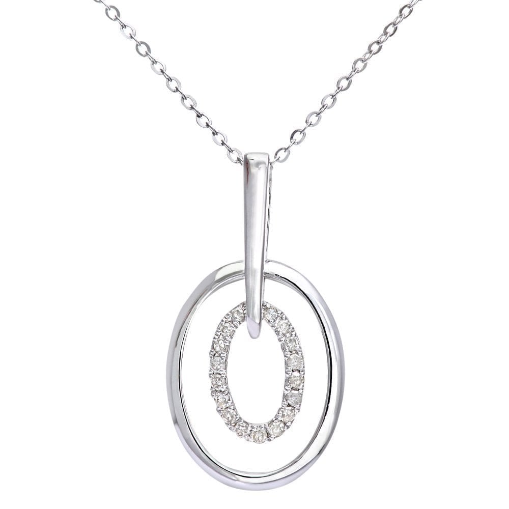 Diamond Necklace 9ct White Gold | Prime Jewellery