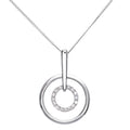 9ct White Gold Natural Diamond Circle Necklace