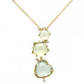 18ct Yellow Gold 0.02ct Diamond and Gemstone Necklace