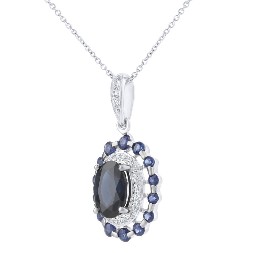 Blue Sapphire Necklace - detail view | Prime Jewellery