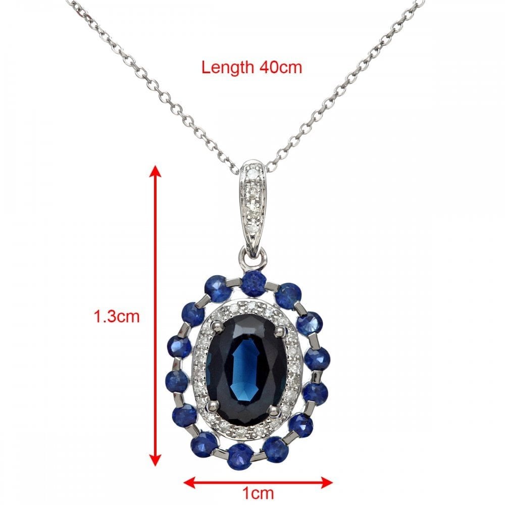 Blue Sapphire Necklace - detail view | Prime Jewellery