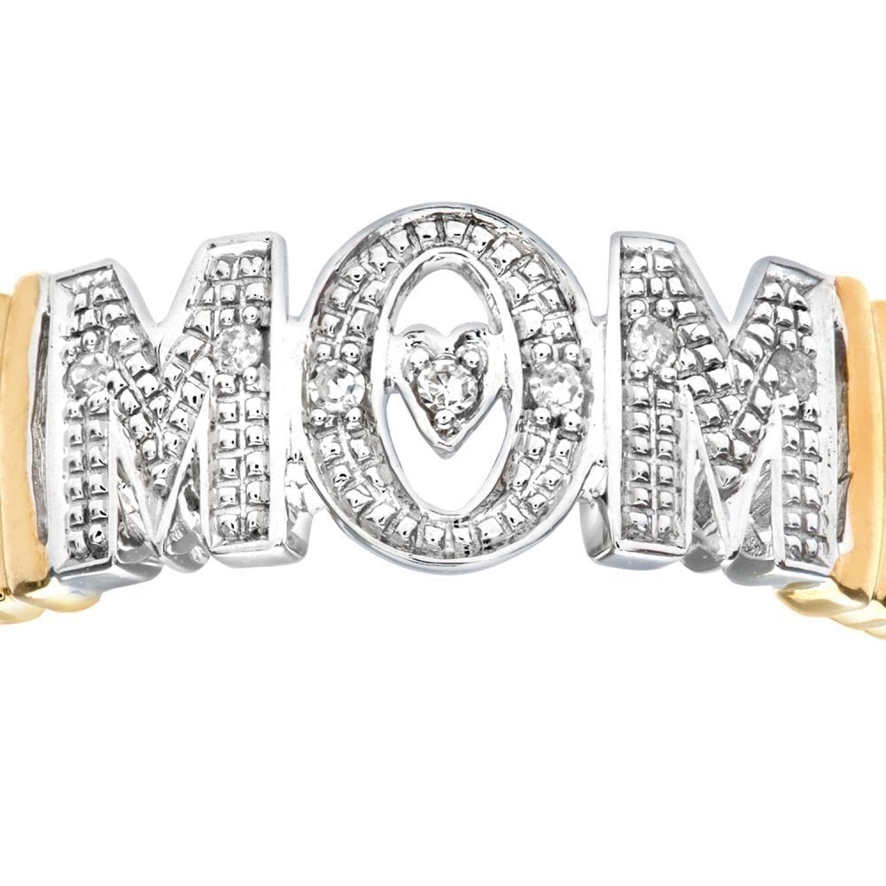 9ct Gold Natural Diamond Mum Ring