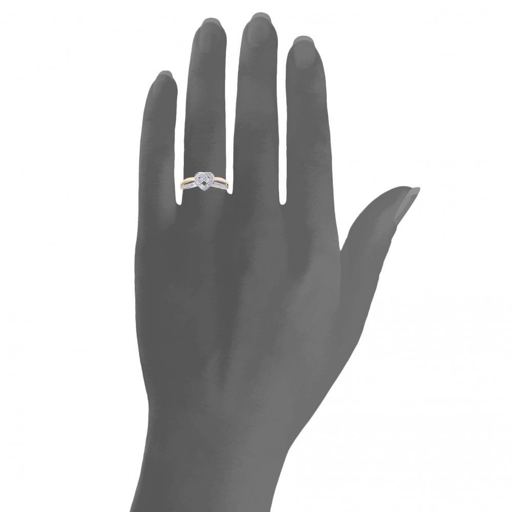 9ct Gold Natural Diamond Heart Ring