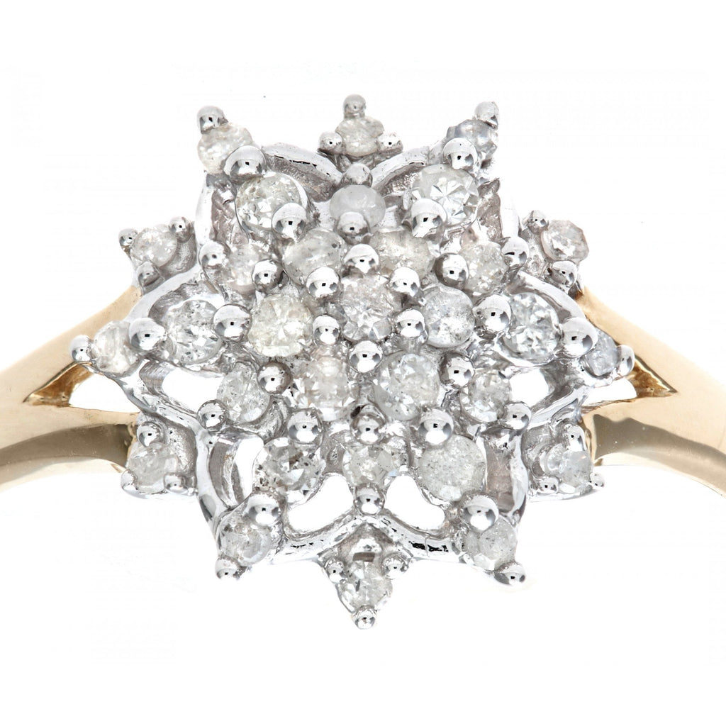 9ct Gold 0.30 Carat Natural Diamond Cluster Ring