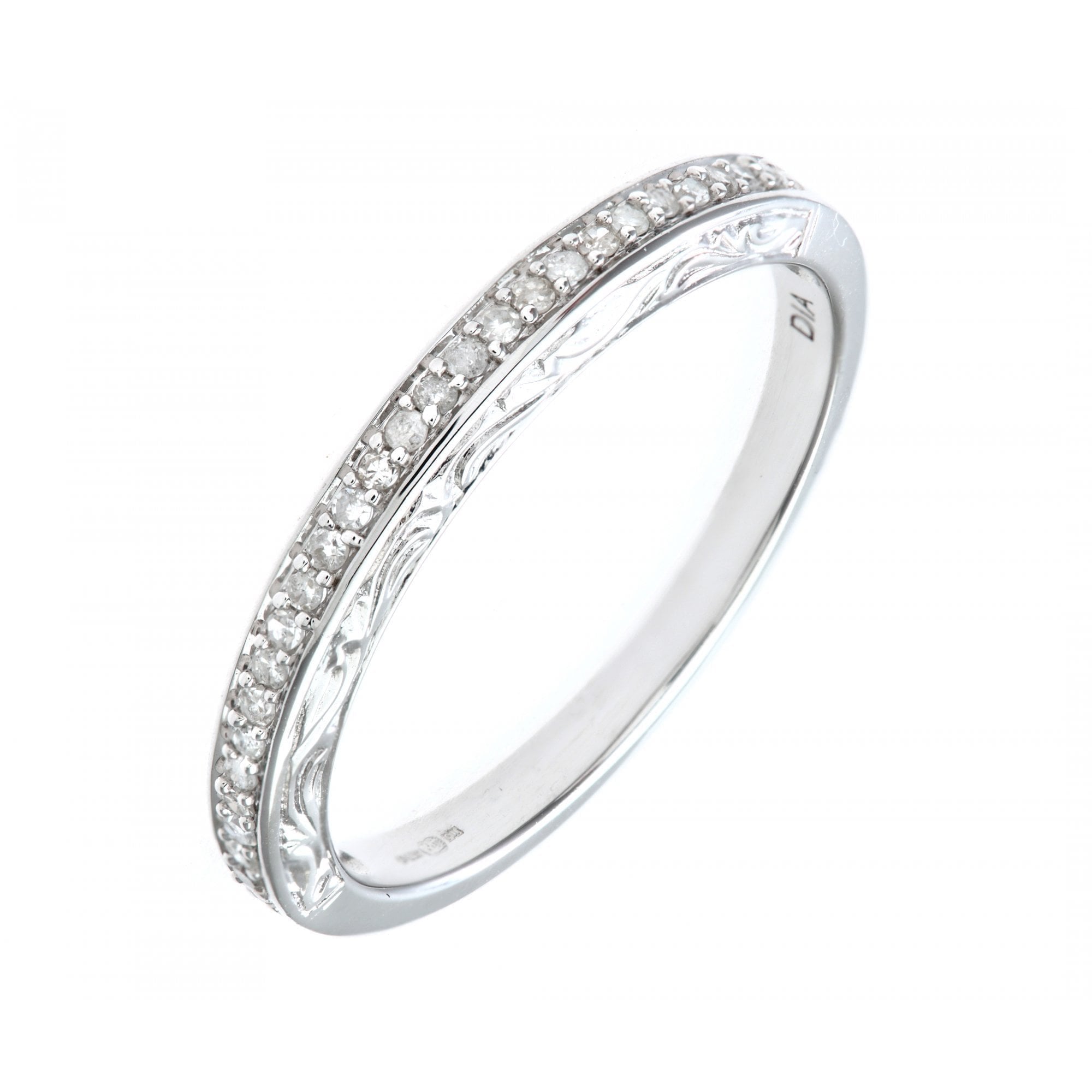 9ct White Gold 0.10 Carat Natural Diamond Eternity Band Ring