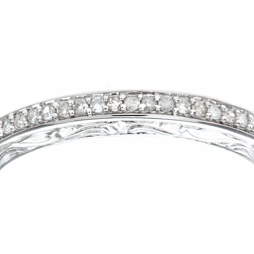 9ct White Gold 0.10 Carat Natural Diamond Eternity Band Ring