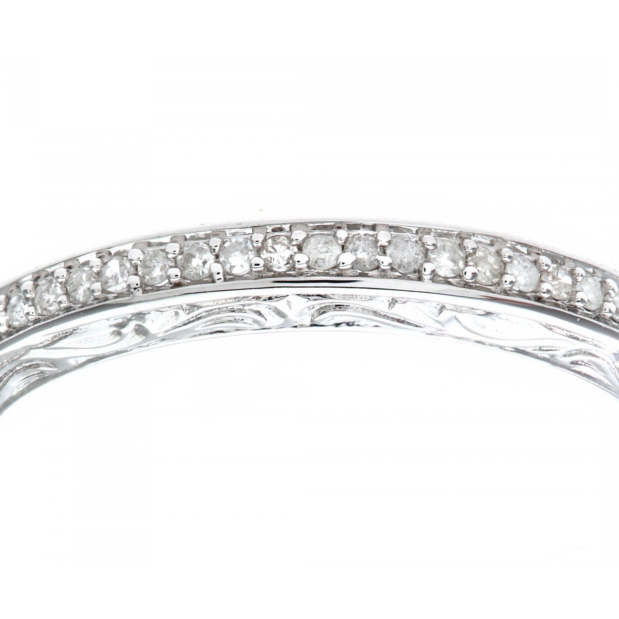9ct White Gold 0.10 Carat Natural Diamond Eternity Band Ring
