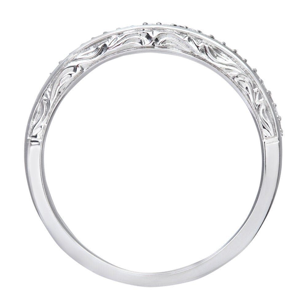 9ct White Gold 0.10 Carat Natural Diamond Eternity Band Ring