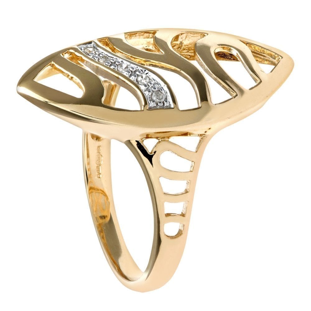 9ct Gold Natural Diamond Cocktail Ring