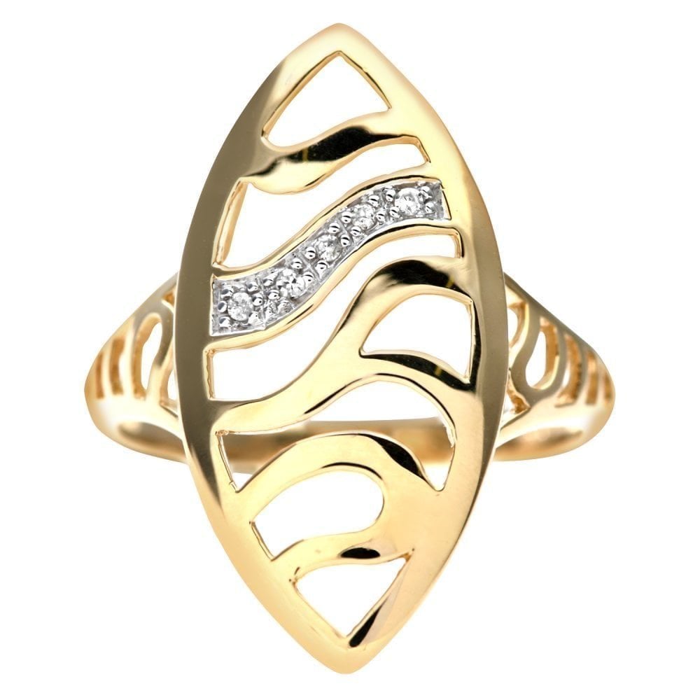 9ct Gold Natural Diamond Cocktail Ring