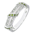Green and White Diamond Crossover Eternity Ring 9ct White Gold | Prime Jewellery