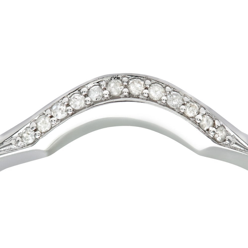 9ct White Gold Natural Diamond Stacker Bridal Ring