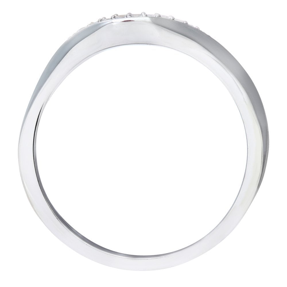 9ct White Gold Natural Diamond Stacker Bridal Ring