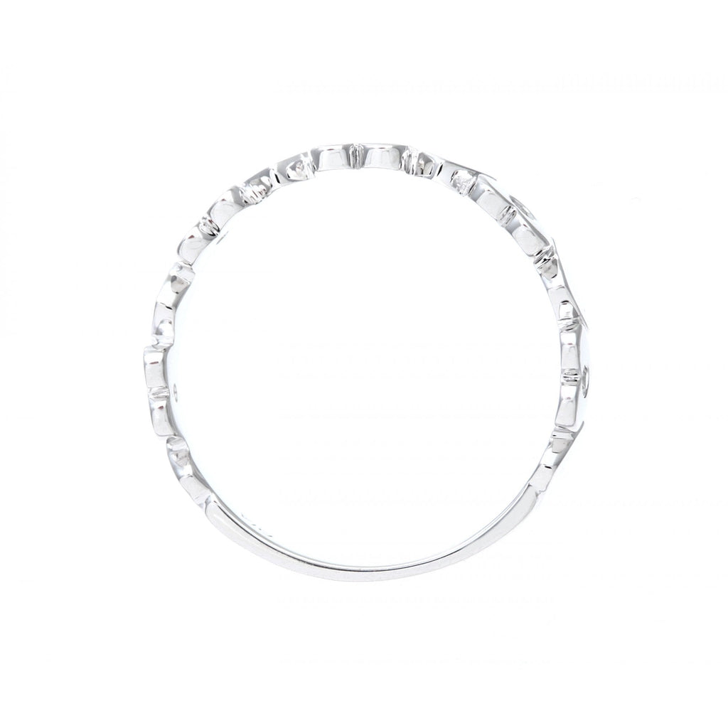 9ct White Gold Natural Diamond Hearts Band Ring