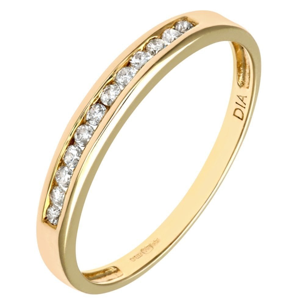 9ct Gold 0.12 Carat Natural Diamond Eternity Band Ring